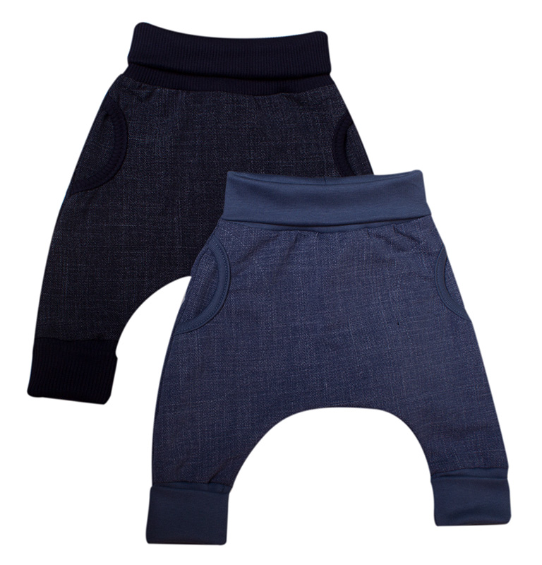 Kalhoty kojenecké BAGGY "JEANS" rostoucí MKcool MK2201 modrý denim 62