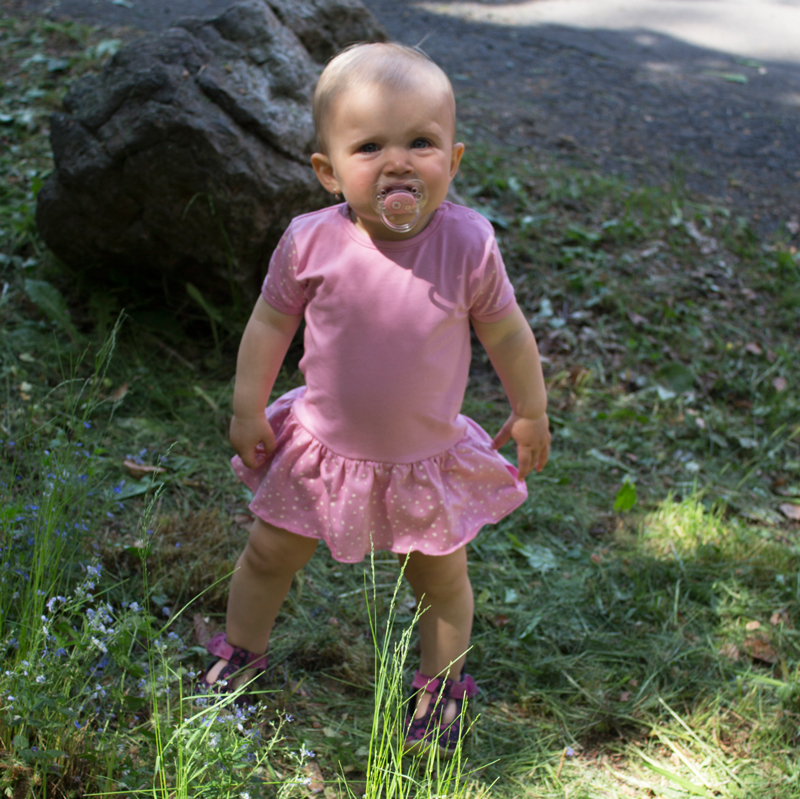 Body sukýnka "PUNTÍKY" MKcool MK2216 KR - starorůžová 74