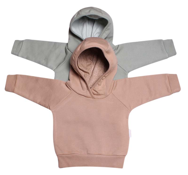 Kojenecká mikina z počesané teplákoviny MKcool s kapucí MK2347 mentolová