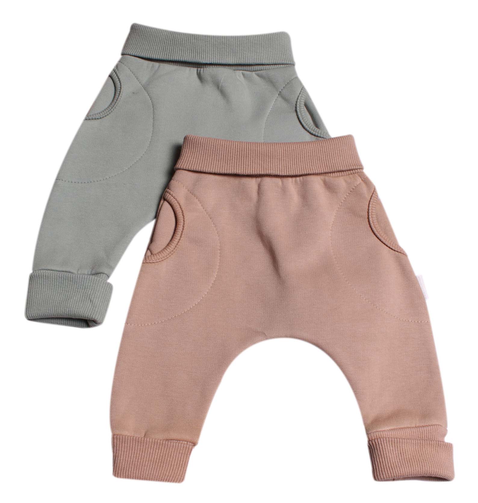 Tepláčky "rostoucí" BAGGY z počesané teplákoviny MKcool MK2338 mentolové