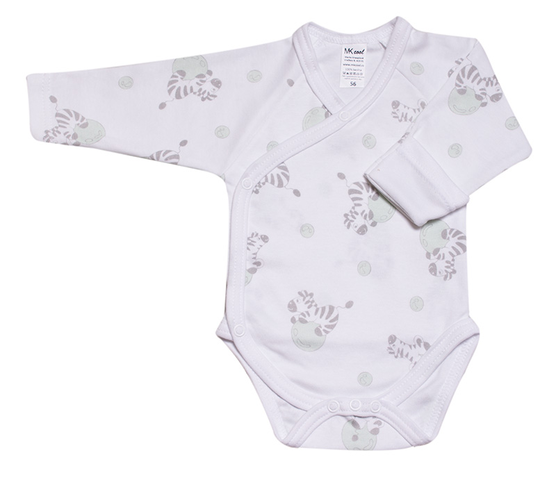 Body kojenecké zavinovací "ZEBRA" MKcool MK2322DR - bílo-mentolová