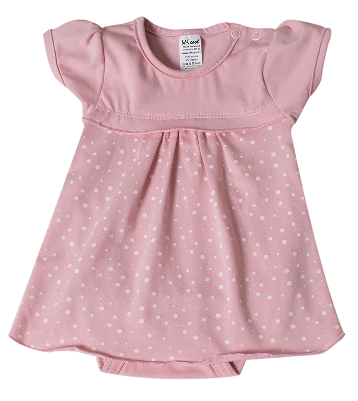 Body šaty "PUNTÍKY" MKcool MK2215 starorůžové