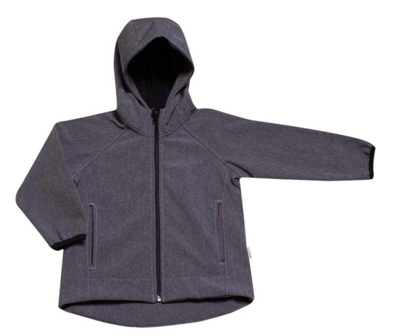 Softshellová bunda/fleece MKcool B00028 žíhaná šedá/světle růžová