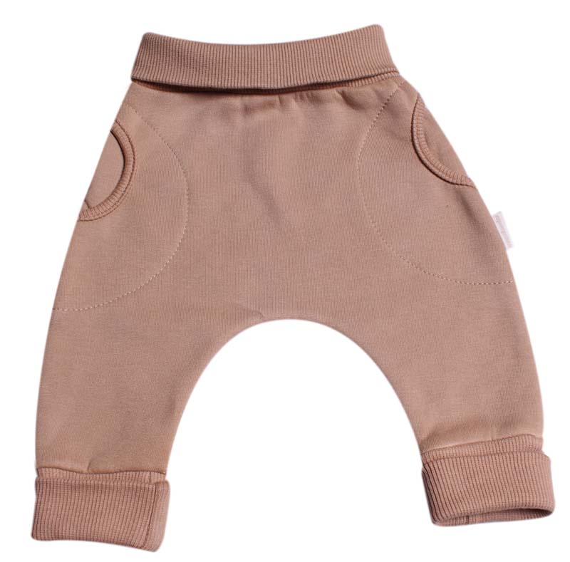 Tepláčky "rostoucí" BAGGY z počesané teplákoviny MKcool MK2338 latté