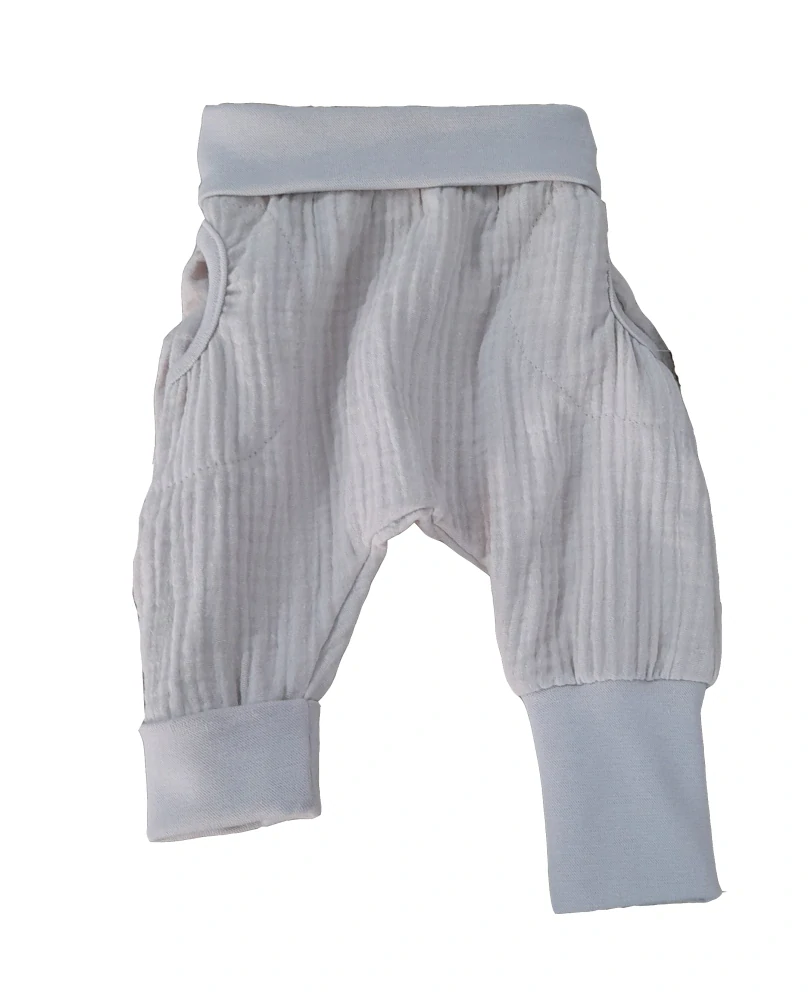 Tepláčky "rostoucí" BAGGY MKcool 2425 mušelín béžové