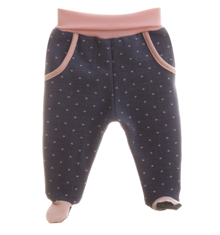 Polodupačky "JEANS" MKcool MK2026 modrá denim/srdíčka/růžová