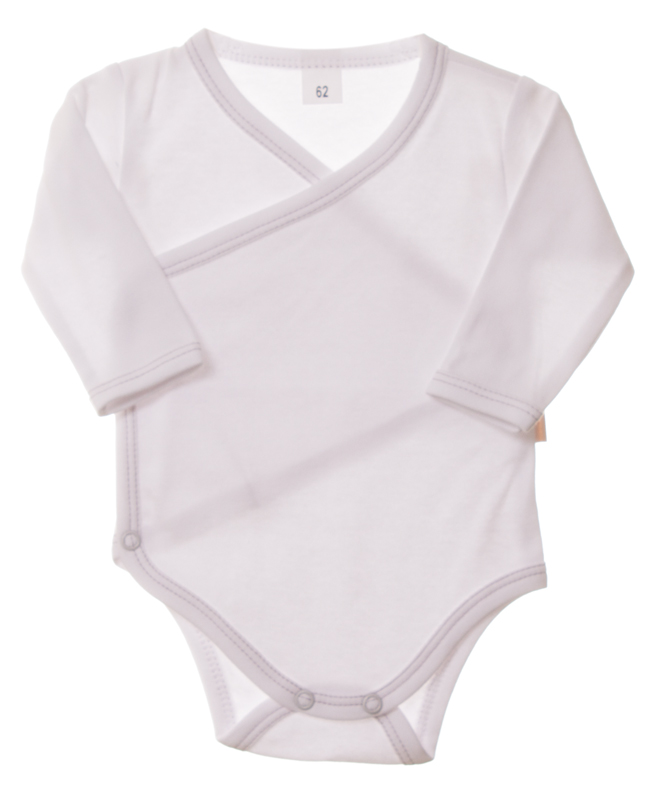 Body bavlněné zavinovací KB2205 bílé/šedé