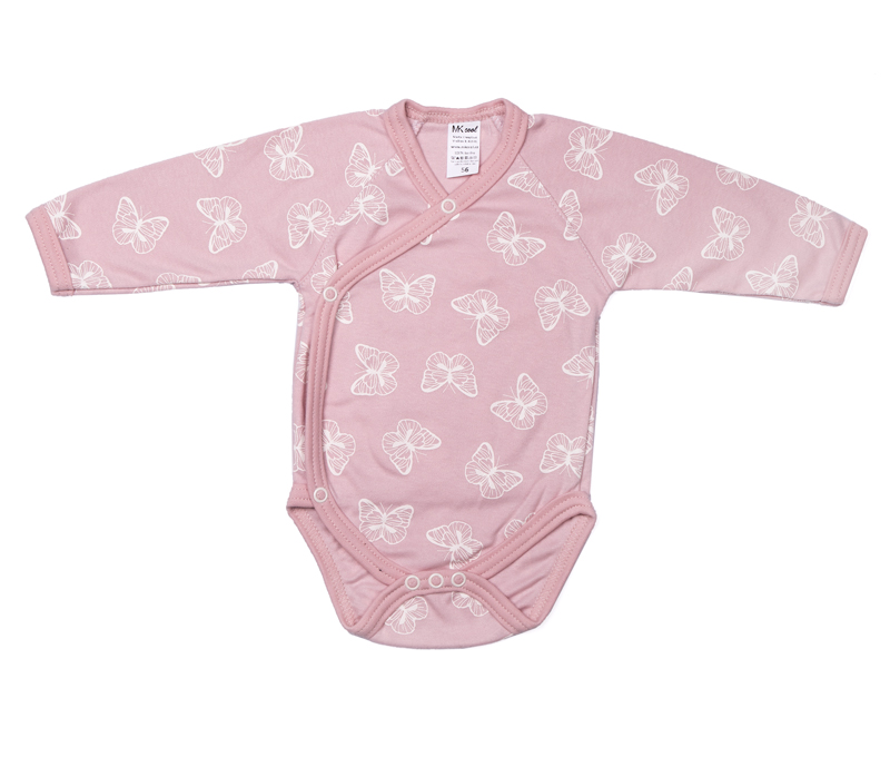 Body kojenecké zavinovací "MOTÝLEK" MKcool MK2107 starorůžové