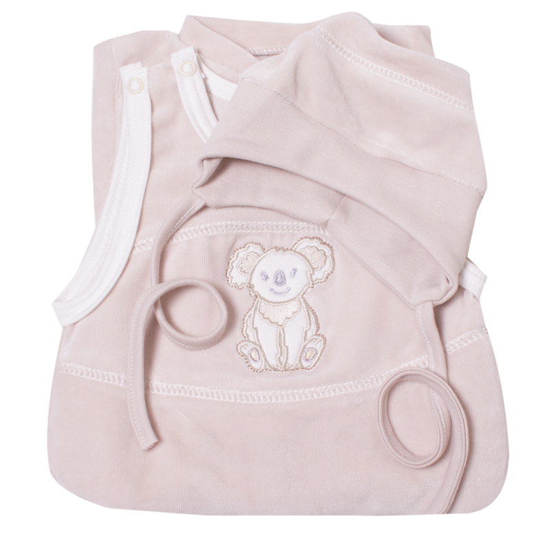 Souprava 3-dílná "Koala" sametová MKcool MK2119 cappucinno/vanilka