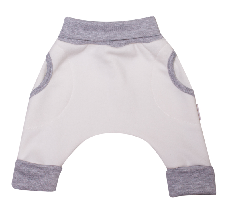 Tepláčky Baggy "rostoucí" s kožíškem MKcool MK2128 vanilka/melír šedá