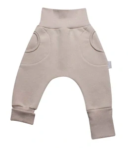 Tepláčky "rostoucí" BAGGY z počesané teplákoviny MKcool MK2338 béžová