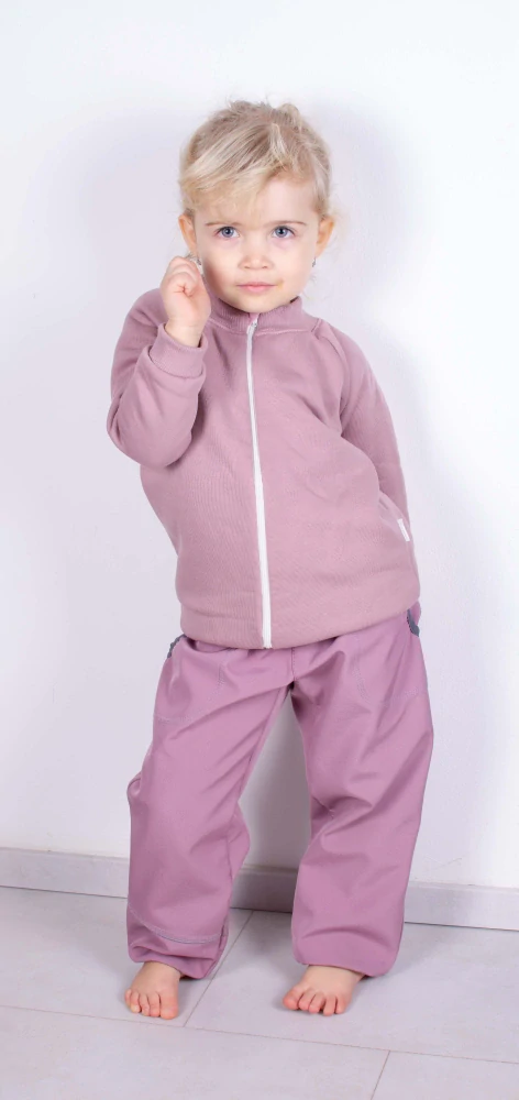 Softshellové kalhoty s fleecem MKcool K00014 starorůžové/šedé 98