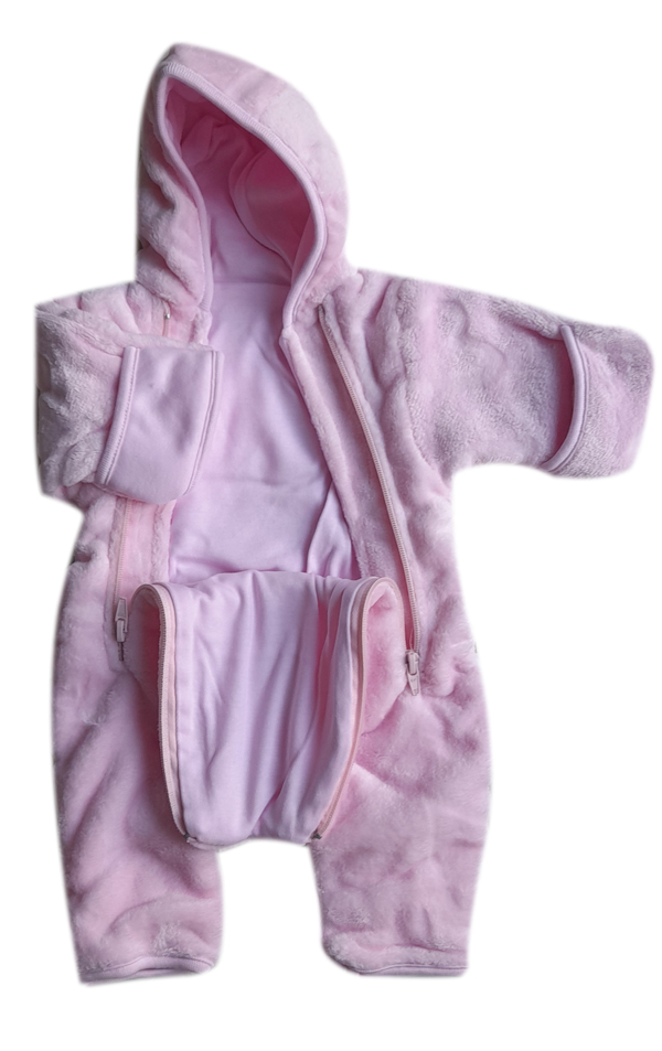 Kombinéza/overal wellsoft s kapucí MKcool MK2130 růžová/srdíčka