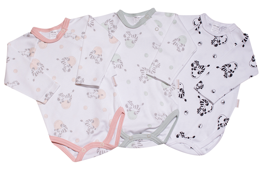 Body kojenecké "ZEBRA" MKcool MK2314 DR - bílo-pudrové 80