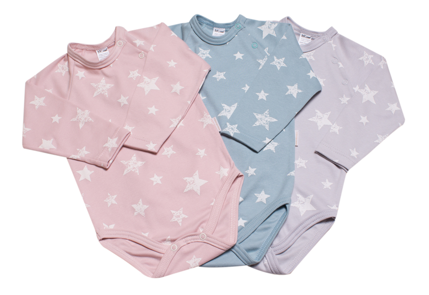 Body kojenecké "Hvězdičky" starorůžové 98