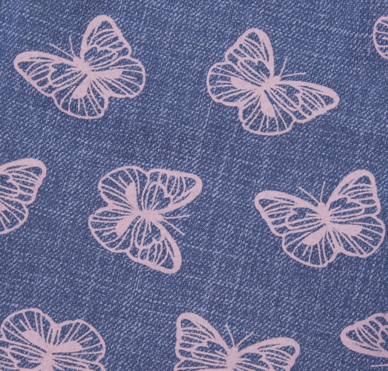 Šortky JEANS MKcool KK2103 denim/motýlek/růžová 104