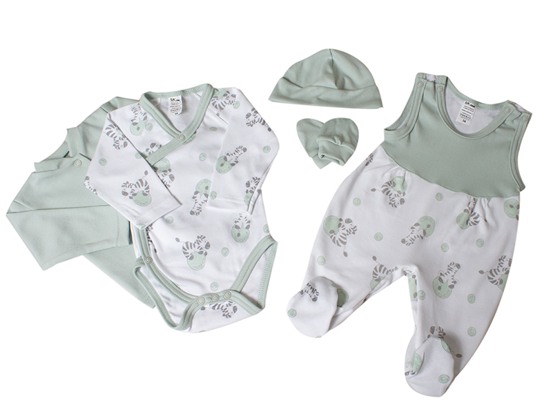 Souprava do porodnice 5-ti dílná "ZEBRA" MKcool SK0027 bílo-mentolová 50