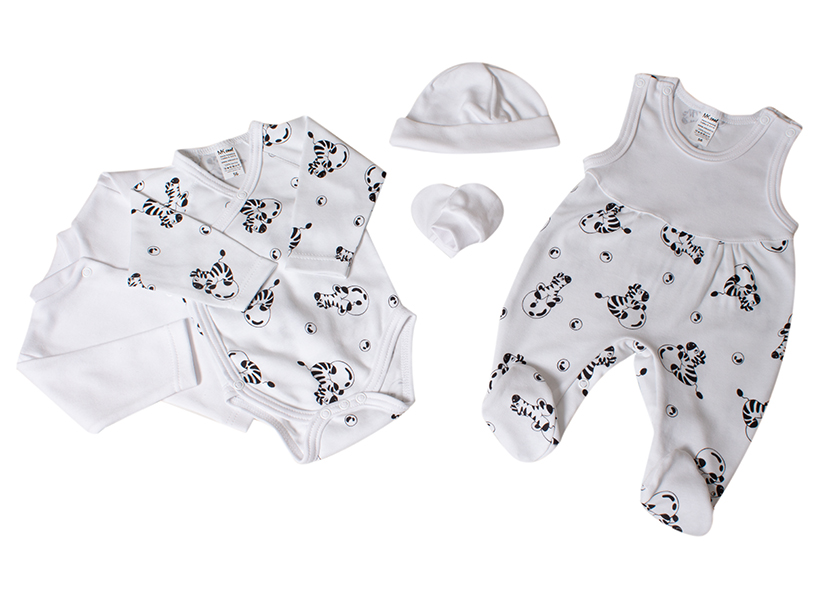 Souprava do porodnice 5-ti dílná "ZEBRA" MKcool SK0028 bílo-černá