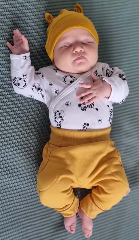 Tepláčky "rostoucí" BAGGY MKcool MK2338 hořčicové