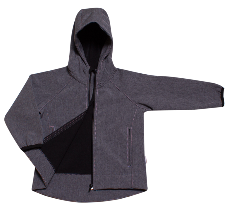 Softshellová bunda/fleece MKcool B00028 žíhaná šedá/světle růžová