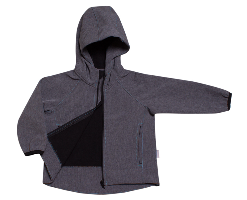 Softshellová bunda/fleece MKcool B00029 žíhaná šedá/světle modrá