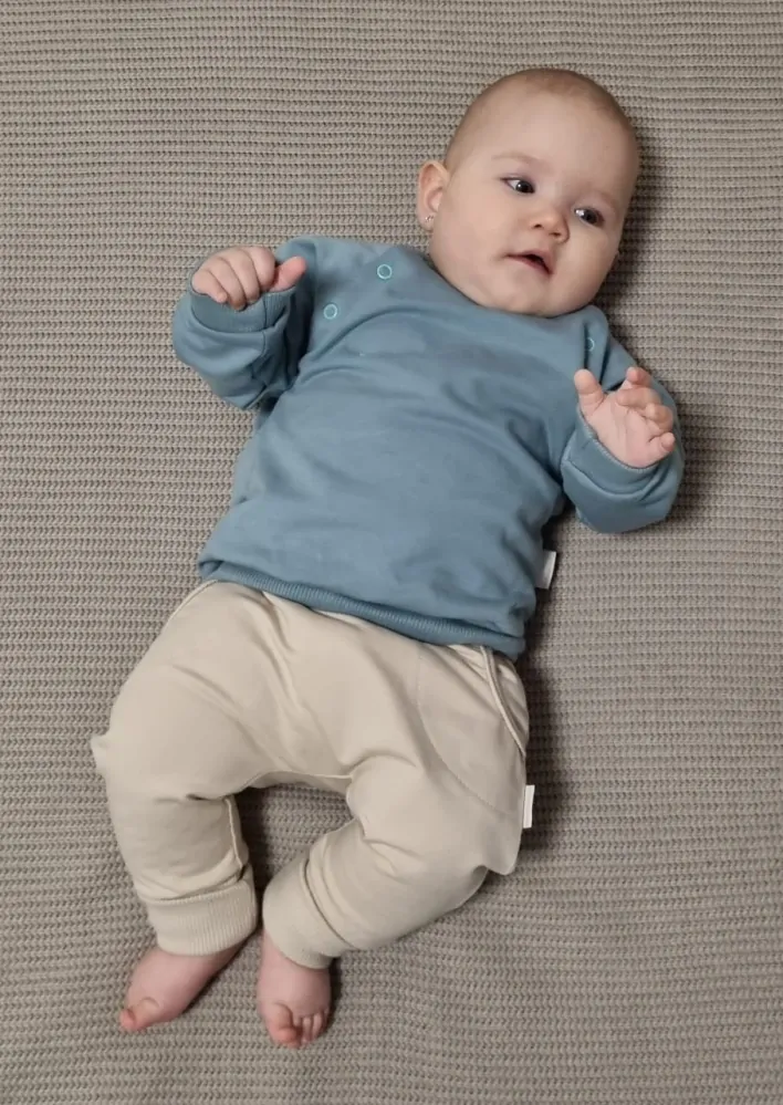 Tepláková kojenecká mikina MKcool MK2340 modrošedá 80