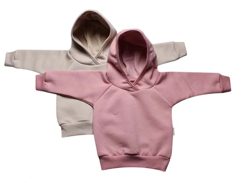 Kojenecká mikina z počesané teplákoviny MKcool s kapucí MK2347 béžová 80