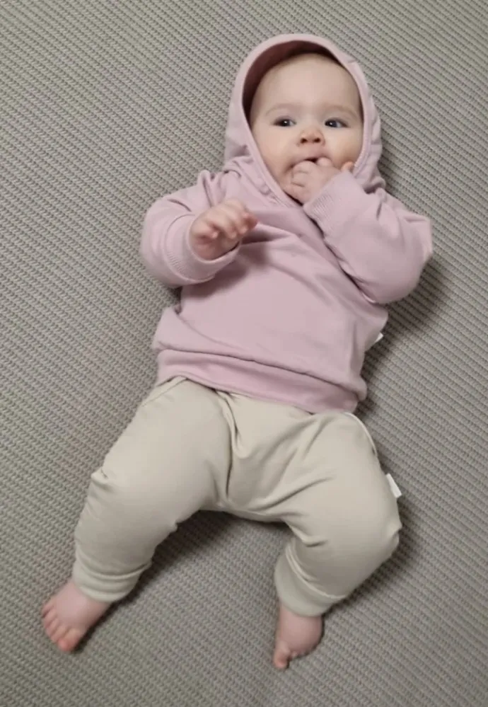 Kojenecká mikina z celoroční teplákoviny MKcool s kapucí MK2347 starorůžová 80