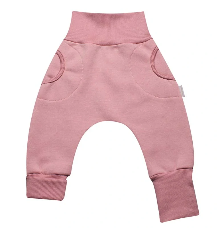 Tepláčky "rostoucí" BAGGY z počesané teplákoviny MKcool MK2338 růžová