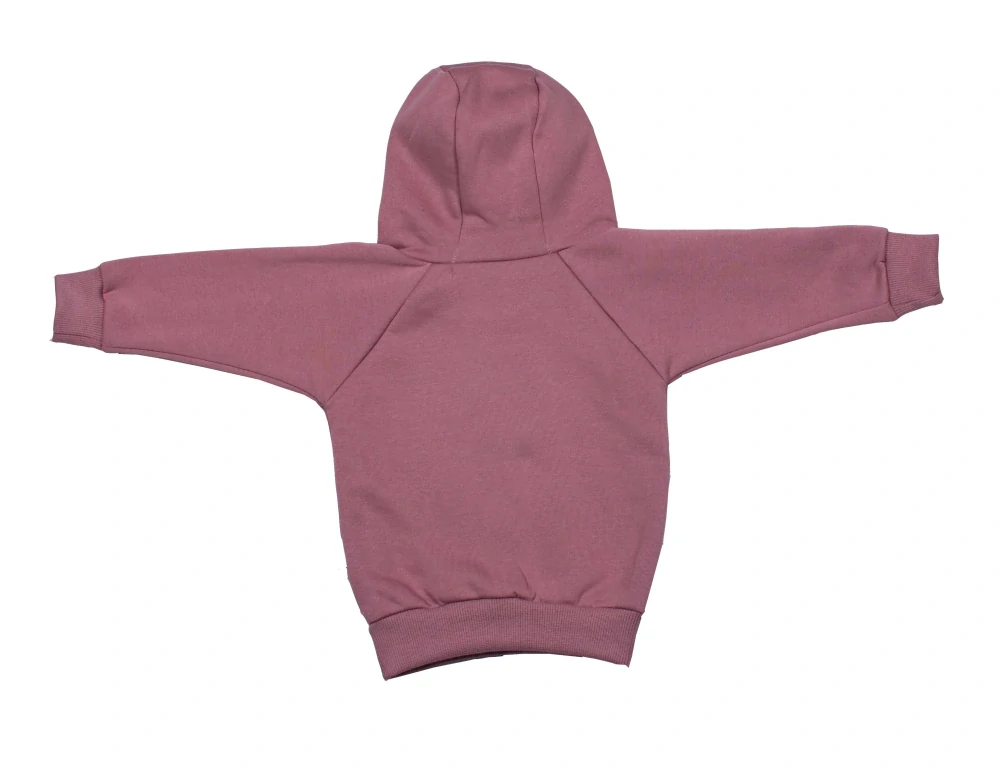 Kojenecká mikina z počesané teplákoviny MKcool s kapucí MK2347 růžová 86