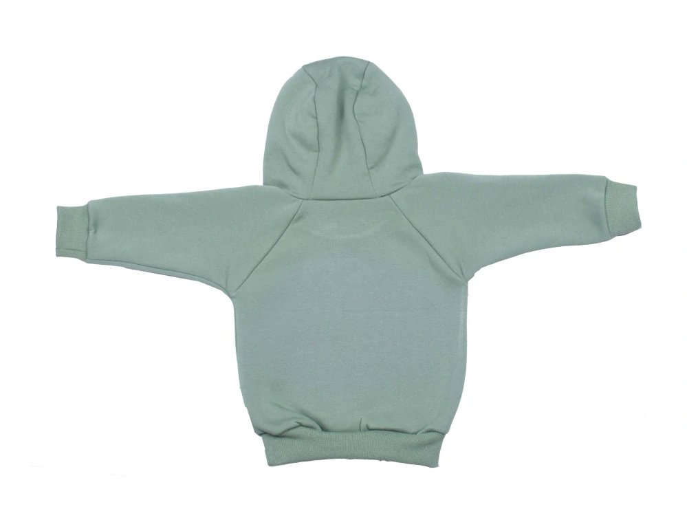 Kojenecká mikina z počesané teplákoviny MKcool s kapucí MK2347 zelená 98