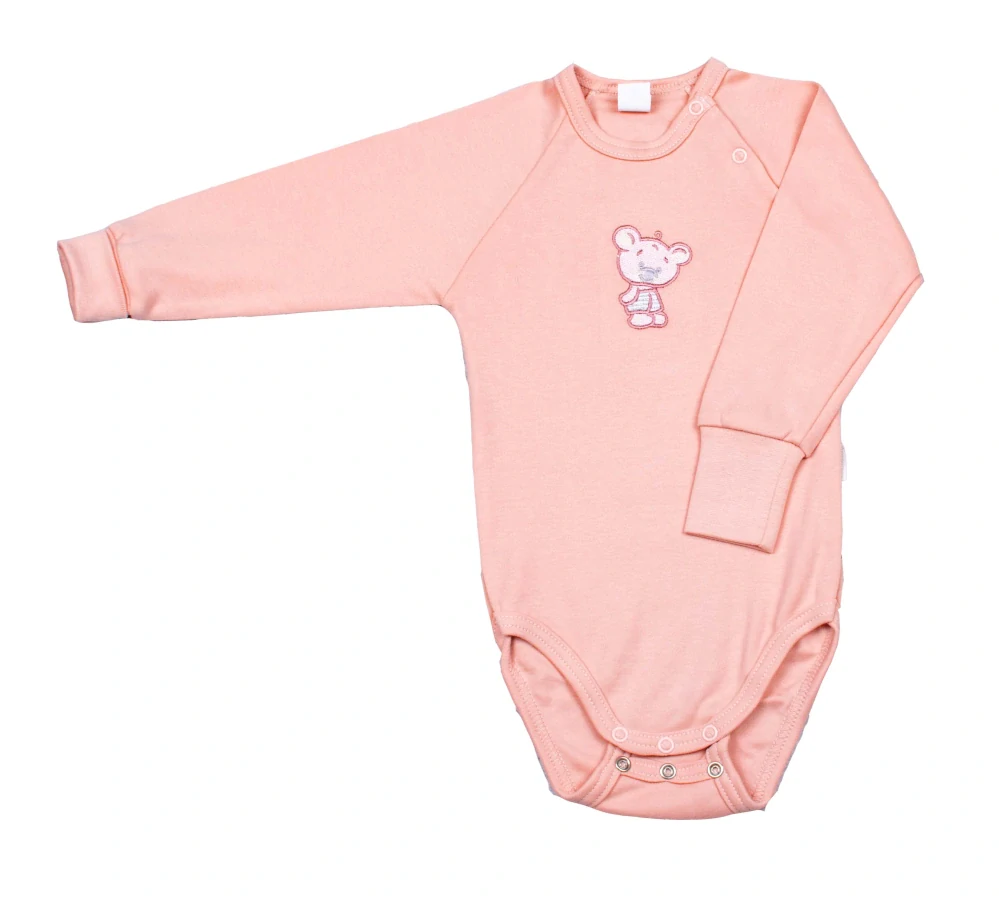 Body kojenecké "Medvěd" rostoucí MKcool MK0232 starorůžová 62