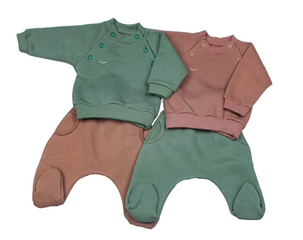 Kojenecká mikina druky z počesané teplákoviny MKcool MK2340 hnědá 56