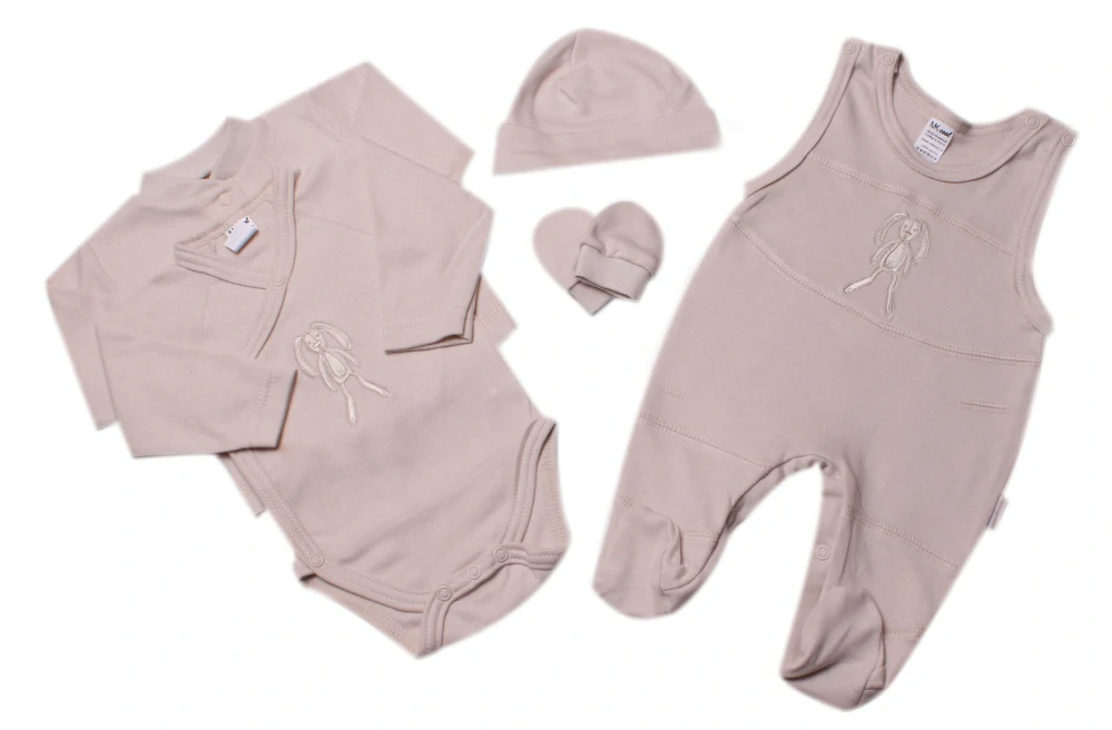 Souprava do porodnice 5-ti dílná "Králíček" MKcool SK0031 cappuccino