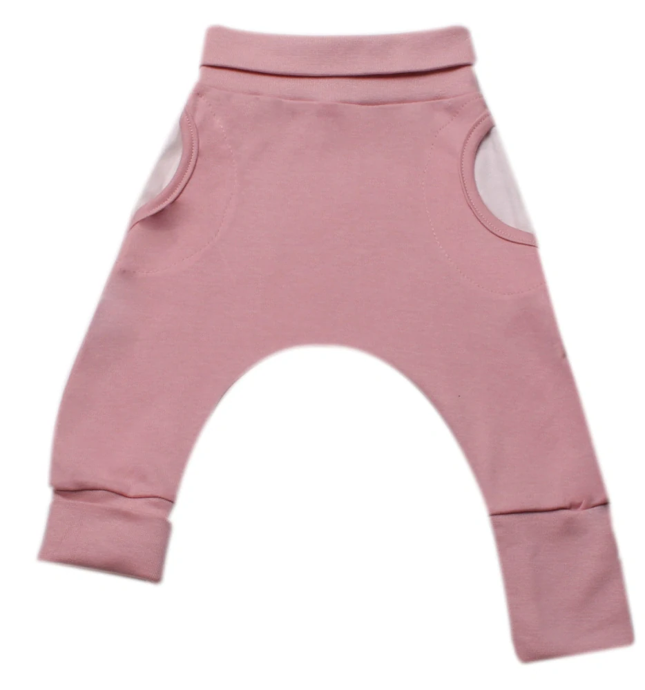 Polodupačky baggy rostoucí bavlněné s kapsičkami MKcool KT0208 starorůžové