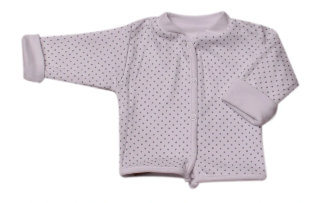 Kabátek oboustranný "Hvězdičky" MKcool KK0218 bílo-šedý