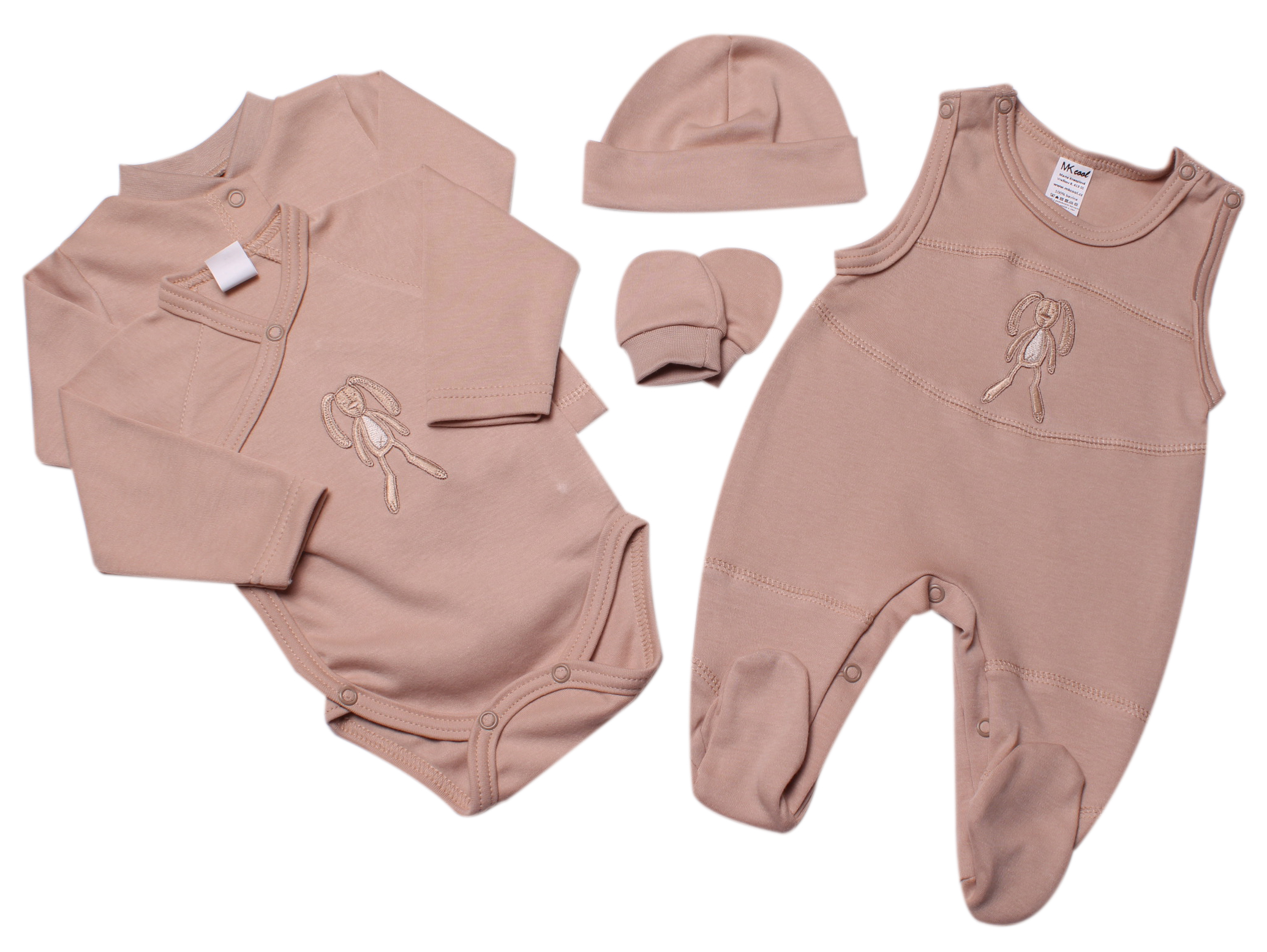 Souprava do porodnice 5-ti dílná "Králíček" MKcool SK0033 hnědá 62