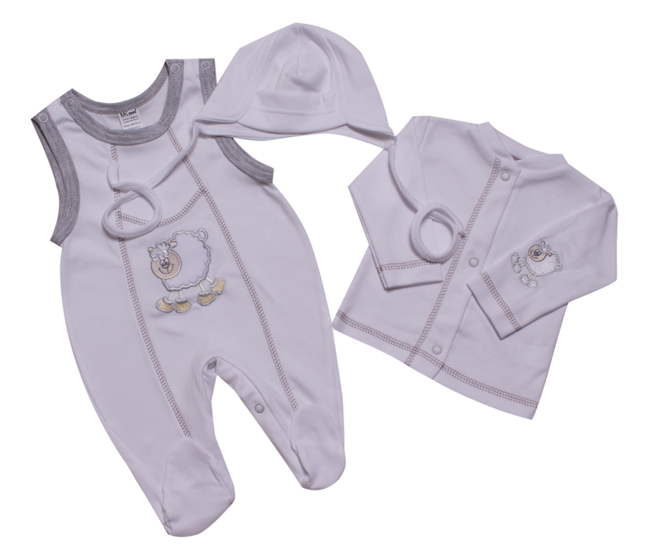 Souprava 3-dílná "Ovečka" MKcool MK1987 bílo-šedá