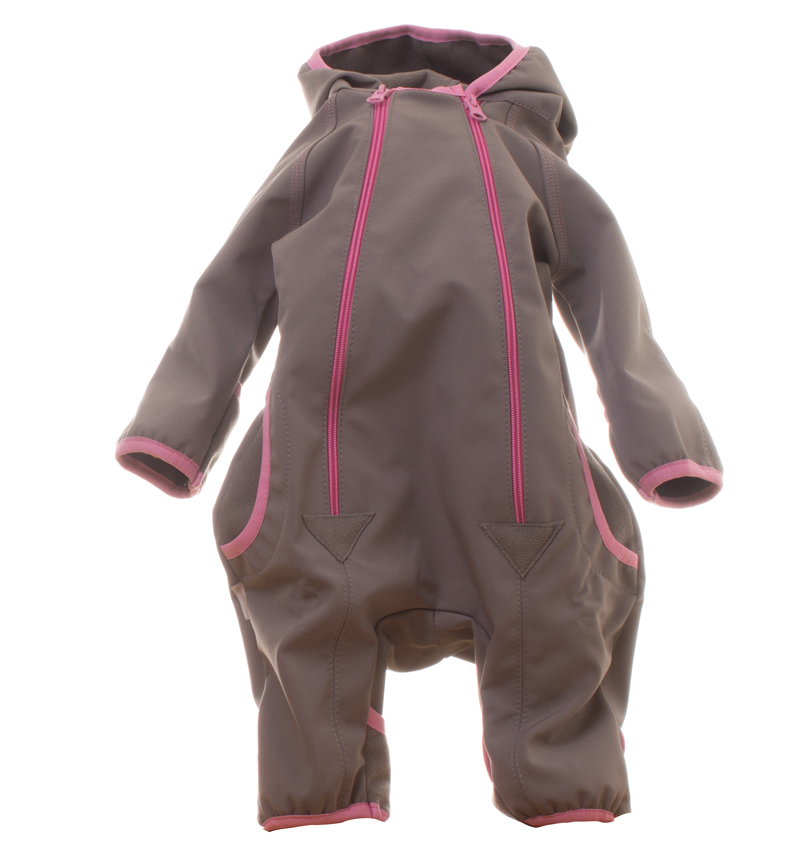 Softshellová kojenecká kombinéza MKcool K50005 šedá/růžová