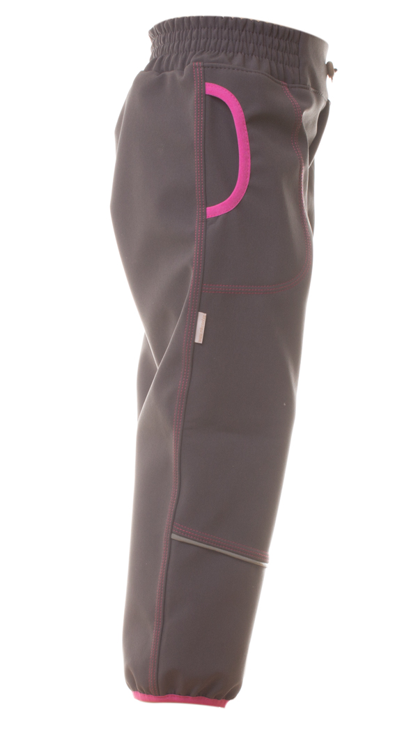 Softshellové kalhoty s fleecem MKcool K00008 šedé/růžové 86