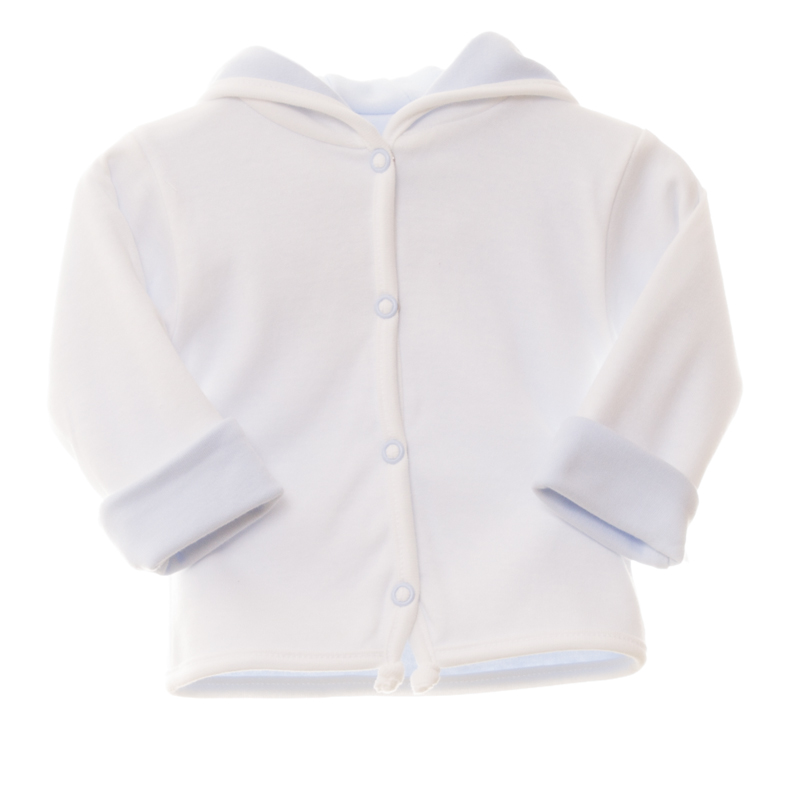 Kabátek oboustranný s kapucí MKcool MK2043 bleděmodrý/vanilka 68