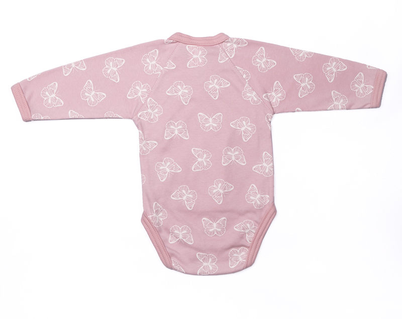 Body kojenecké zavinovací "MOTÝLEK" MKcool MK2107 starorůžové