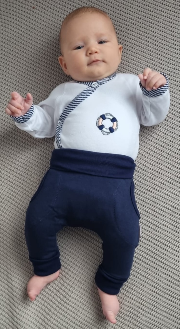 Body kojenecké zavinovací "NÁMOŘNÍK s výšivkou" MKcool MK2113 bílé