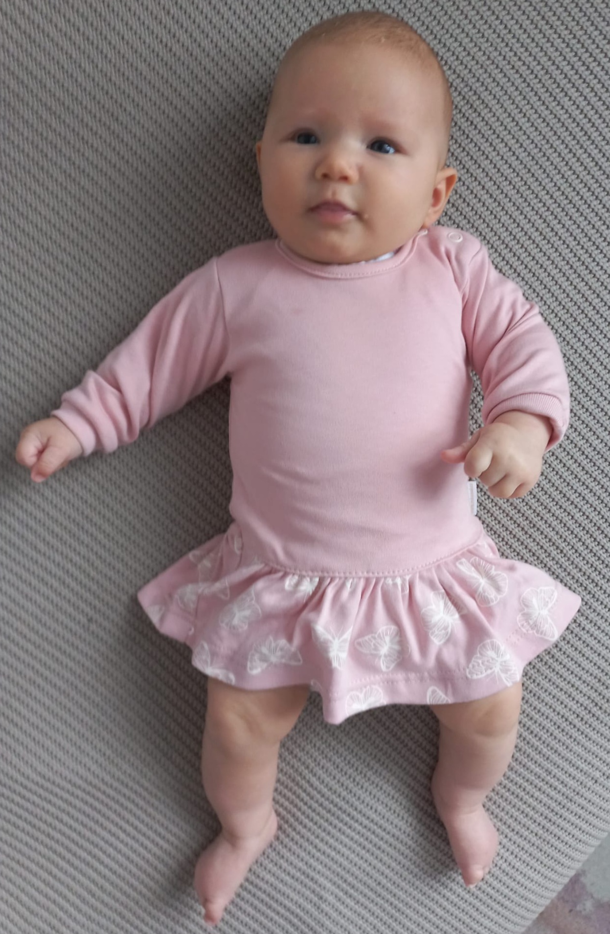 Šaty kojenecké "MOTÝLEK" DR MKcool MK2129 starorůžové 56