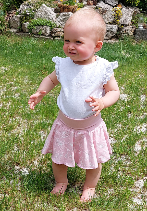 Sukně dívčí "Motýlek" MKcool S00018 starorůžová