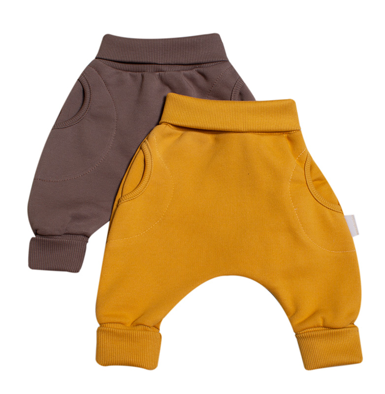 Tepláčky "rostoucí" BAGGY z počesané teplákoviny MKcool MK2338 čokoládově hnědé 86