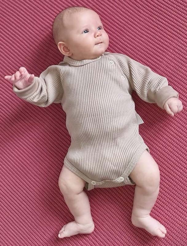 Body kojenecké rostoucí "RIB" MK2342 latté