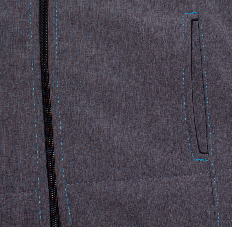 Softshellová bunda/fleece MKcool B00029 žíhaná šedá/světle modrá