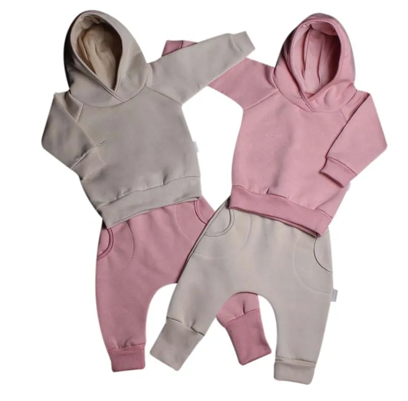 Kojenecká mikina z počesané teplákoviny MKcool s kapucí MK2347 béžová 80