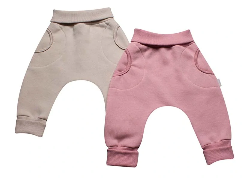 Tepláčky "rostoucí" BAGGY z počesané teplákoviny MKcool MK2338 béžová 74